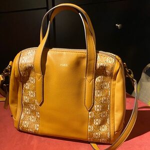 Fossil Women's Orange and Tan Satchel